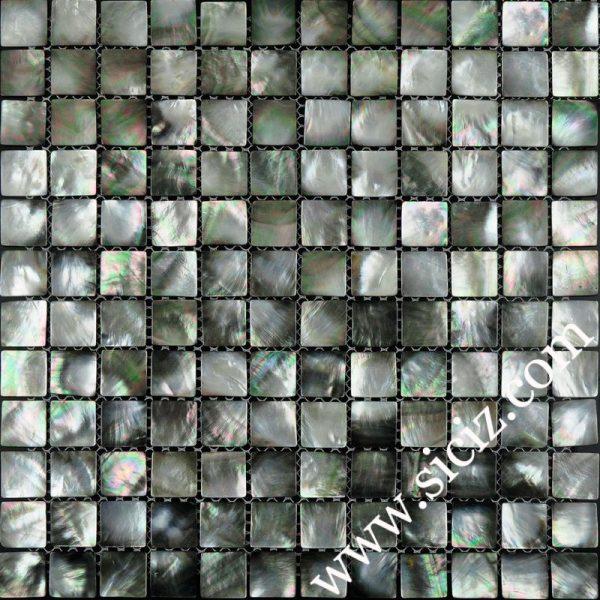 Black lip seashell mosaic tile