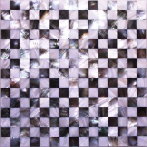 black white mixed checker MOP mosaic tile