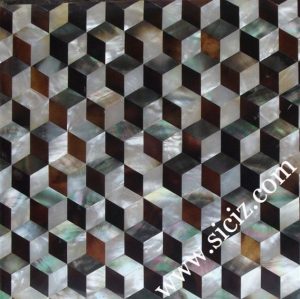 black brown mixed mother of pearl mosaic tile