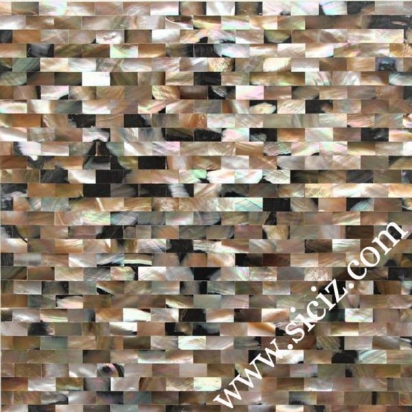 brown seamless subway seashell mosaic tile