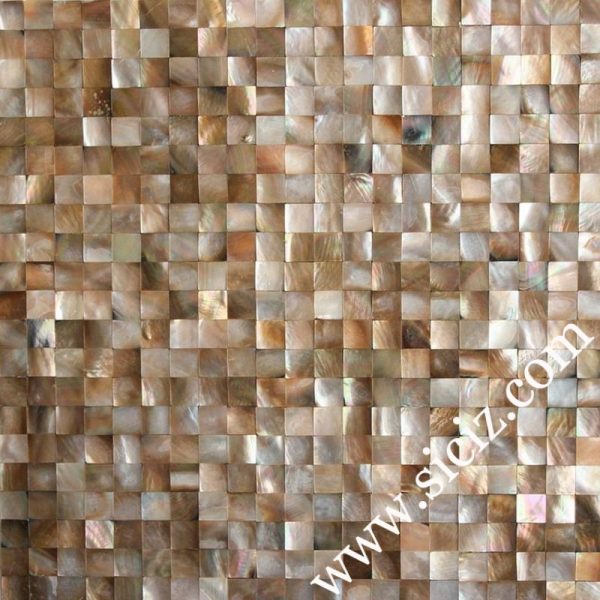 brown square seamless seashell mosaic tile