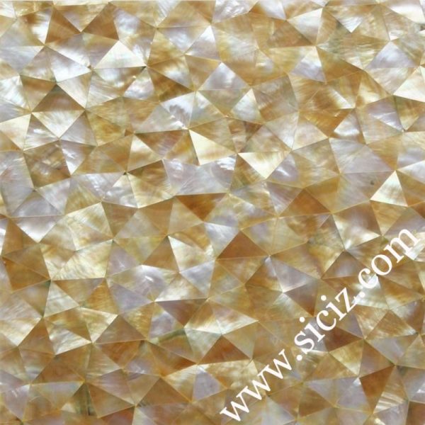 crazy cut golden mother of pearl mosaic tile