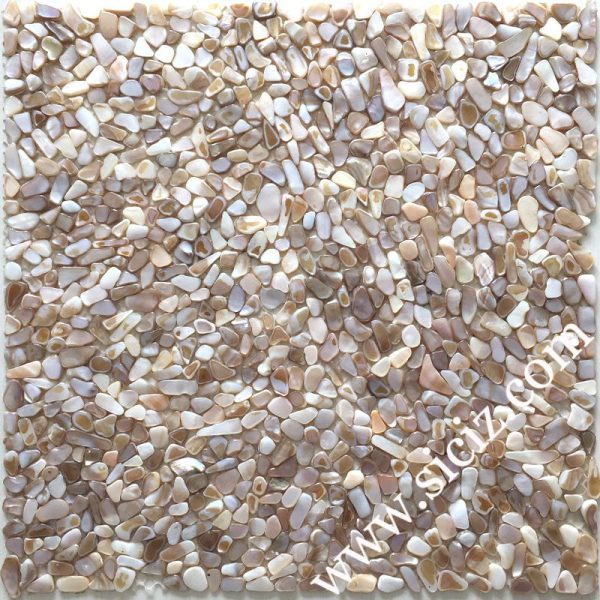 crushed brown mother of pearl mosaic tile