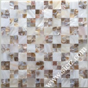 mixed color checker shell tile