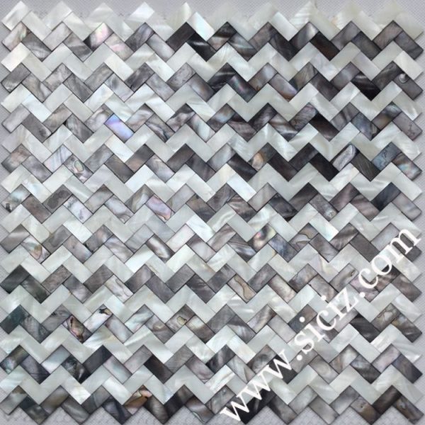 mixed color zigzig mother of pearl mosaic tile