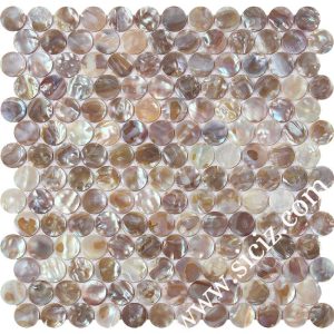 multicolored round mother of pearl mosaic tile