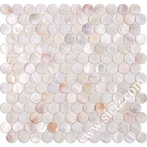 natural white penny round mother of pearl mosaic tile