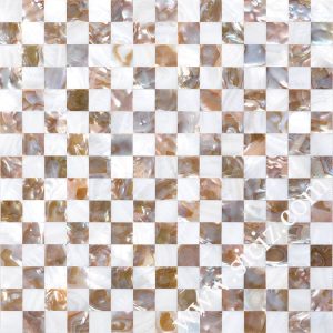 white brown mixed shell tile