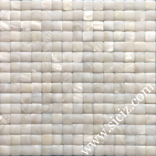 white convex mother of pearl mosaic tile