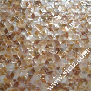 piastrella di mosaico in madreperla con diamante marrone