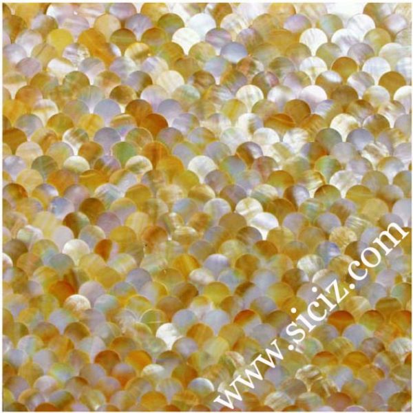 fish scale golden lip shell mosaic tile