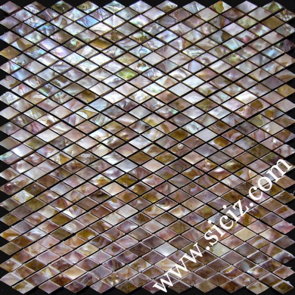 multicolored diamond shell mosaic tile