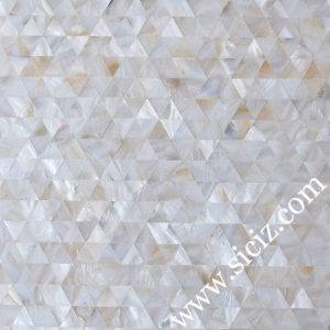 natural white triangle shell tile