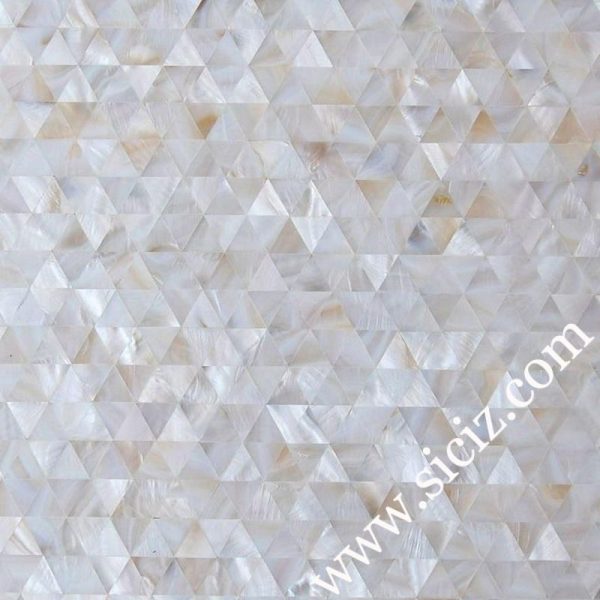 natural white triangle shell tile