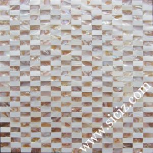 white brown river shell mosaic tile