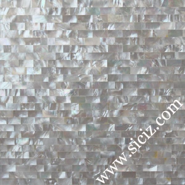 white lip subway mother of pearl mosaic tile