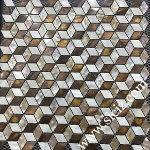 three color mixed mother of pearl mosaic tile