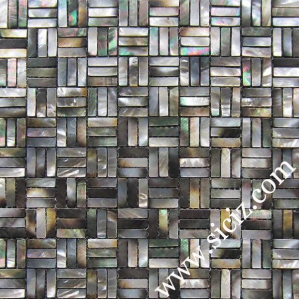 natural black seashell mosaic tile