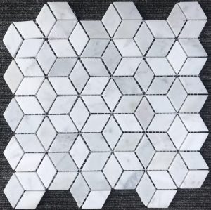 bianco carrara diamant marmor mosaikplatta