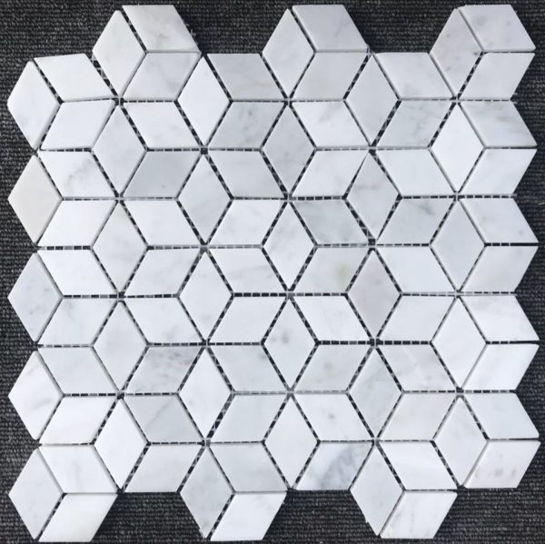 bianco carrara diamond marble mosaic tile