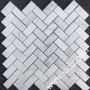 bianco carrara fiskbensmarmor mosaikplatta