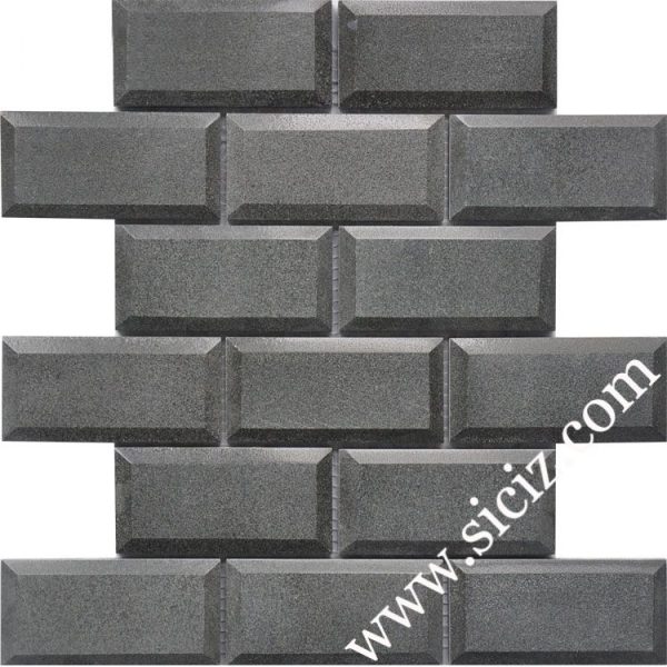 big size black basalt wall mosaic tile