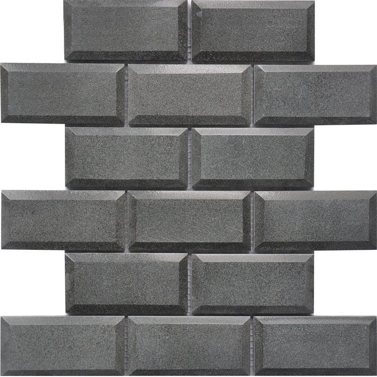 big size black basalt wall mosaic tile