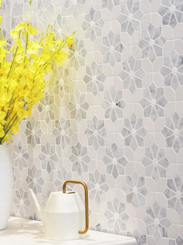 floral marble mosaic tile