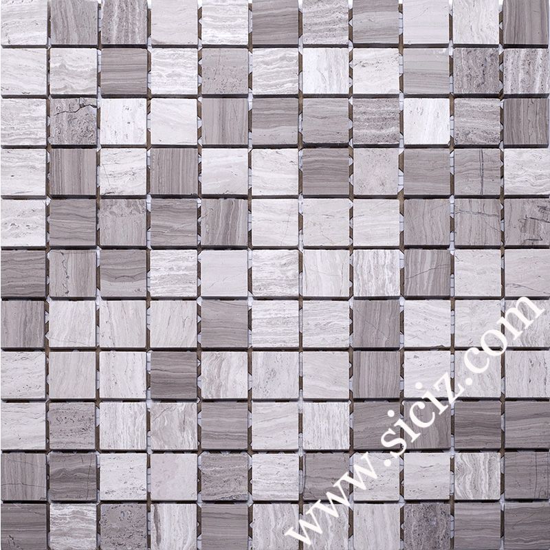 Grey Wood Grain Marble Mosaic Tile - SICIZ