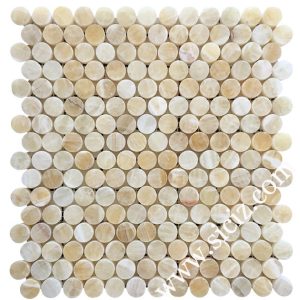 penny round honey onyx mosaic tile