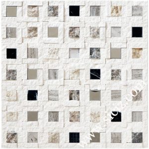 marble+ stainless steel mixed mosaic tile