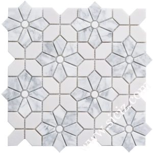 patterned marble mosaic tile