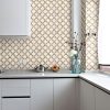 patterned mixed color marble mosaic tile