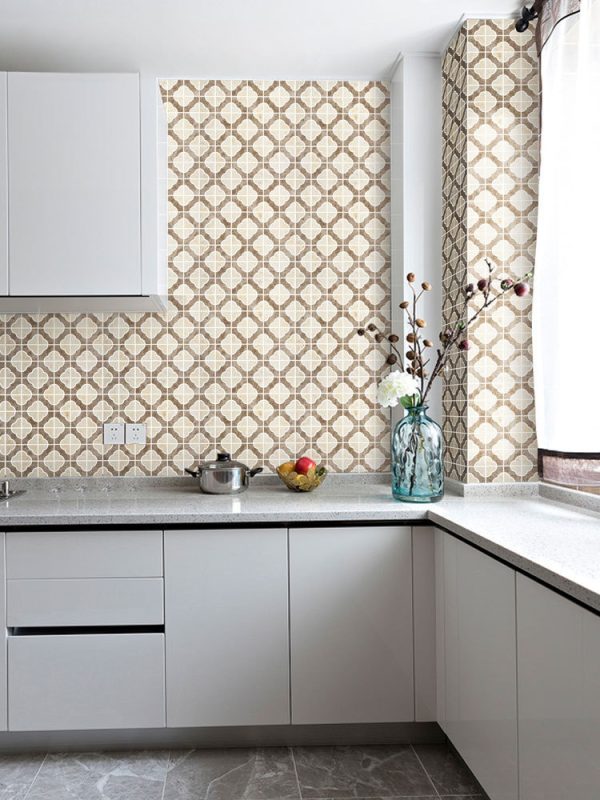 patterned mixed color marble mosaic tile