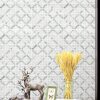 patterned white marble mosaic tile