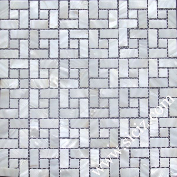 pure white pinwheel mother of pearl mosaic tile