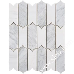 special shape white marble mosaic tile