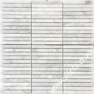 white strip marble mosaic tile