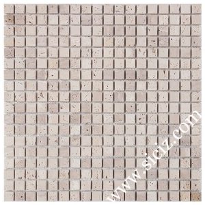 white travertine mosaic tile