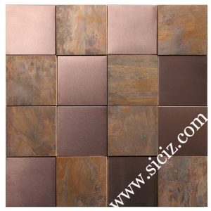 antique finish metal mosaic tile