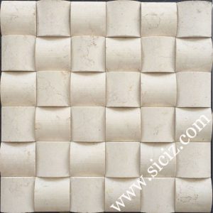 beige cubic marble mosaic tile