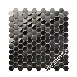 black hexagonal stainless steel mosaic tile