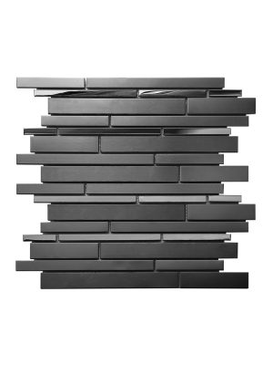 black strip stainless steel mosaic tiles