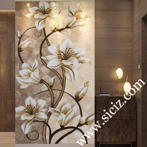 glass stone mixed mosaic mural