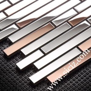 long strip stainless steel mosaic tile