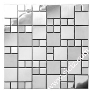 patterned stainless steel mosaic tile