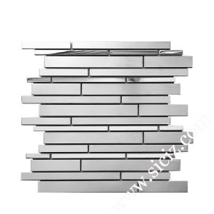 silver long strip stainless steel mosaic tile