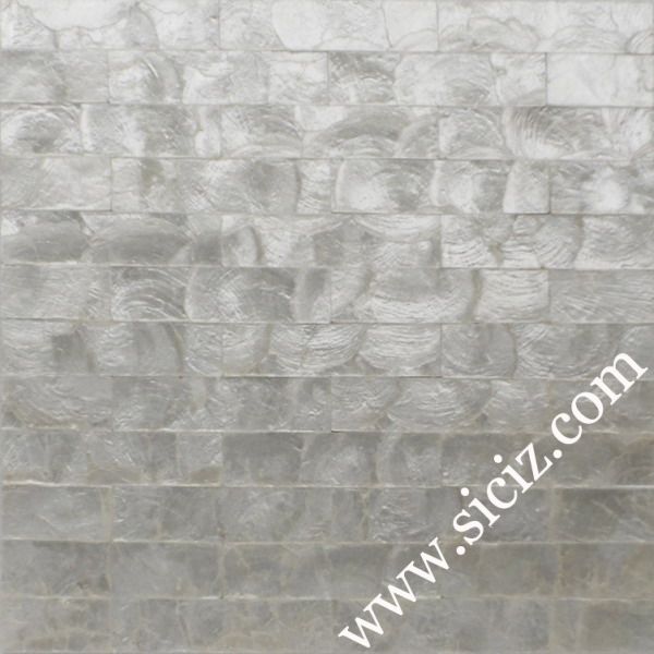 white subway capiz shell tile