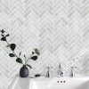 bianco carrara marble herringbone mosaic tile