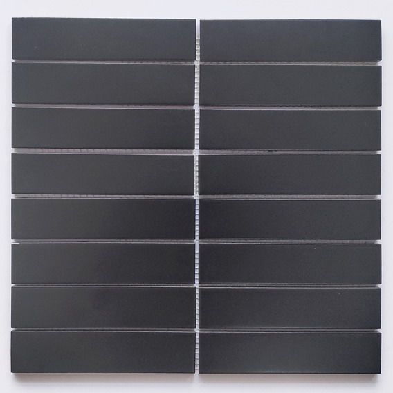 black modern strip ceramic mosaic tile